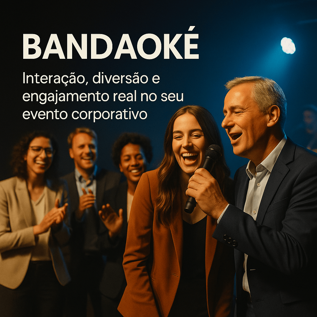 Bandaokê interação, diversão e engajamento real no seu evento corporativo